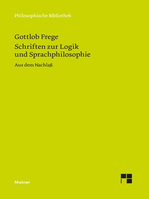 cover image of Schriften zur Logik und Sprachphilosophie